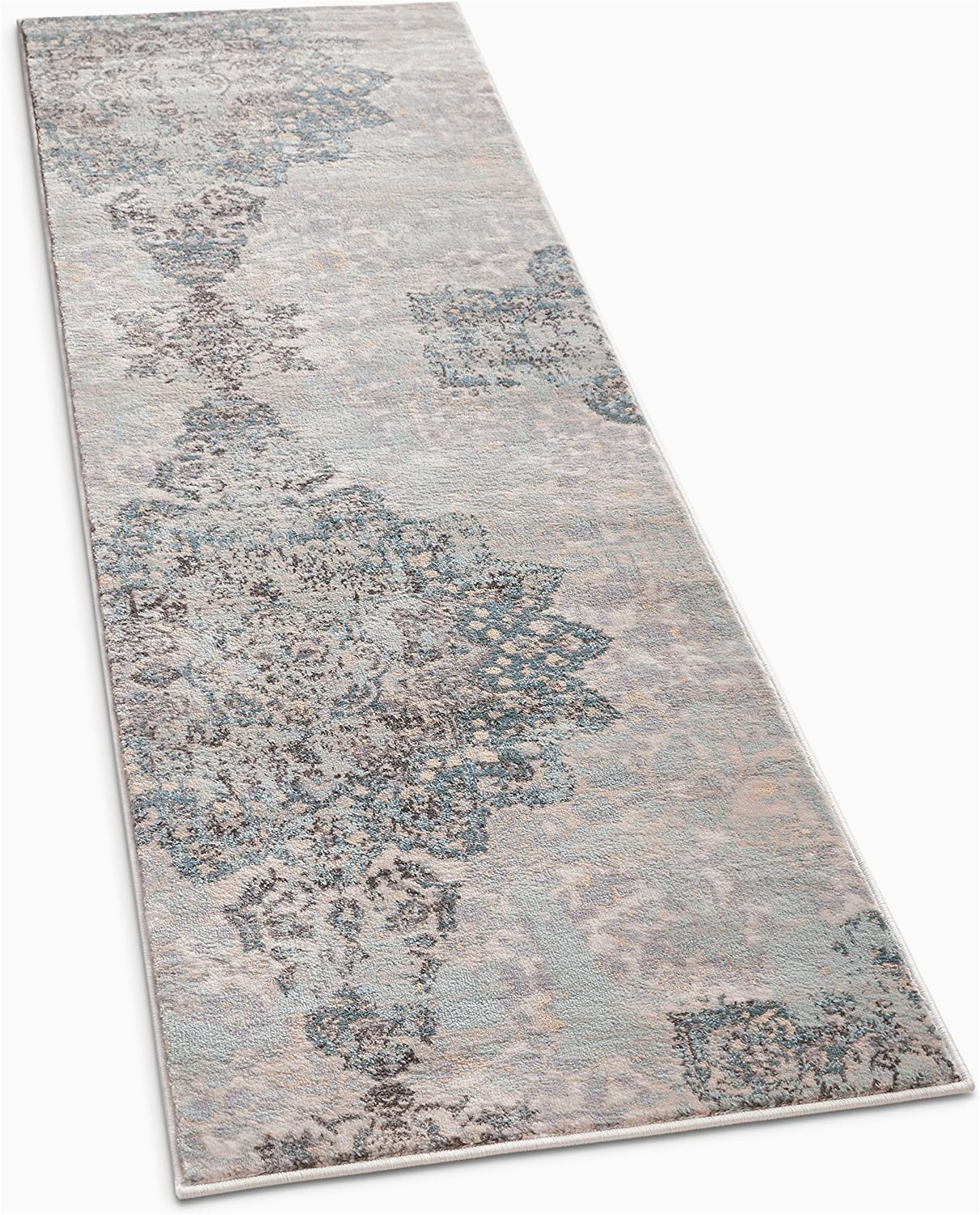 Ciato Blue Vintage Modern Rug Well Woven Kensington Ciato Blue Modern Medallion Vintage Distressed area Rug 23 X 73 Runner