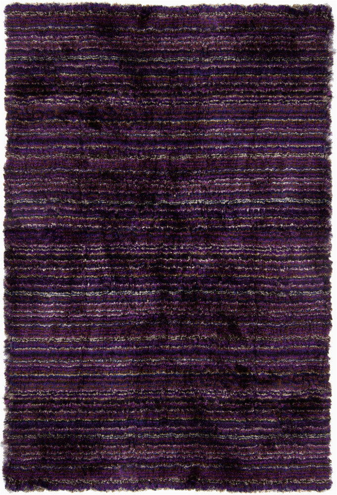 Dark Purple Bath Rugs Contemporary Shag Rugs Savona Flokati Polyster