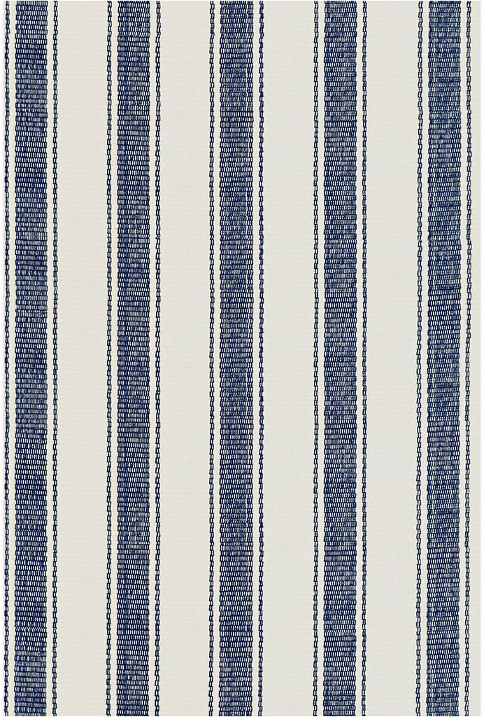 Dash and Albert Blue Rug Blue Awning Stripe Woven Cotton Rug by Dash Albert