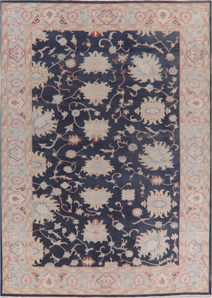 Dense Peony Tree Of Life area Rug Turkish Ve Able Dye French toile area Rug oriental Hand Made Blue 9 X 12 Ft