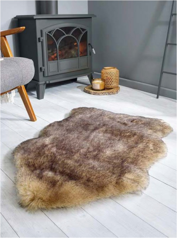 Faux Fur Navy Blue Rug Flair Freja Faux Fur Rugs In Brown Online From A29 95 Free