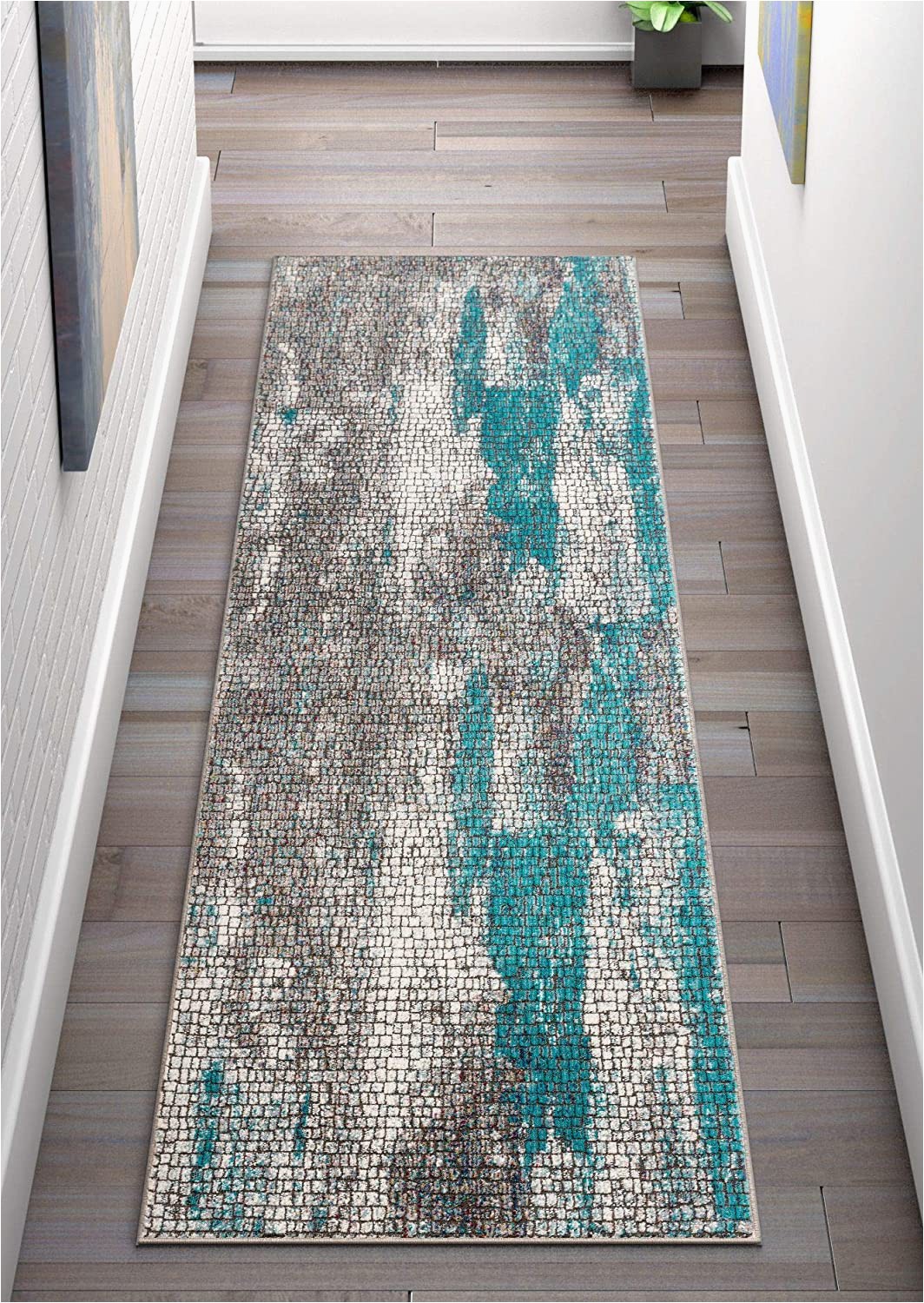 Gray and Blue Runner Rug Well Woven Carlo Blue Abstract Geometric Runner Rug 2×7 2 X 7 3"