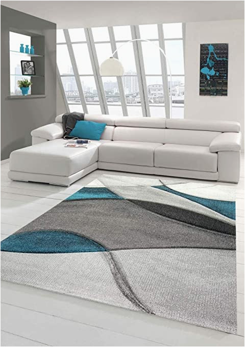 Grey and Blue Living Room Rug Modern Rug for Living Room Abstract Blue Grey Black Size 60 X 110 …
