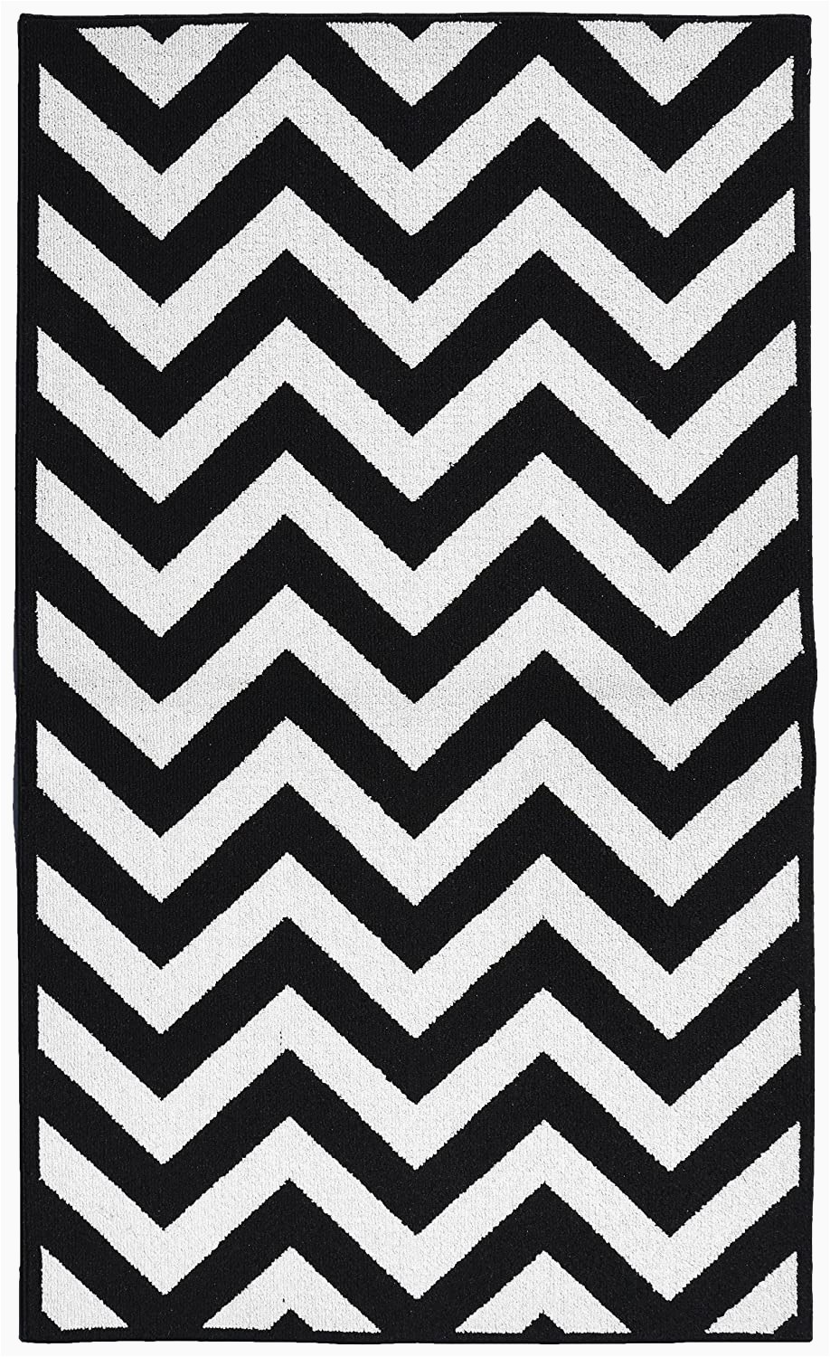 Large Black and White area Rug Garland Rug Chevron area Rug 5 by 7 Feet Black