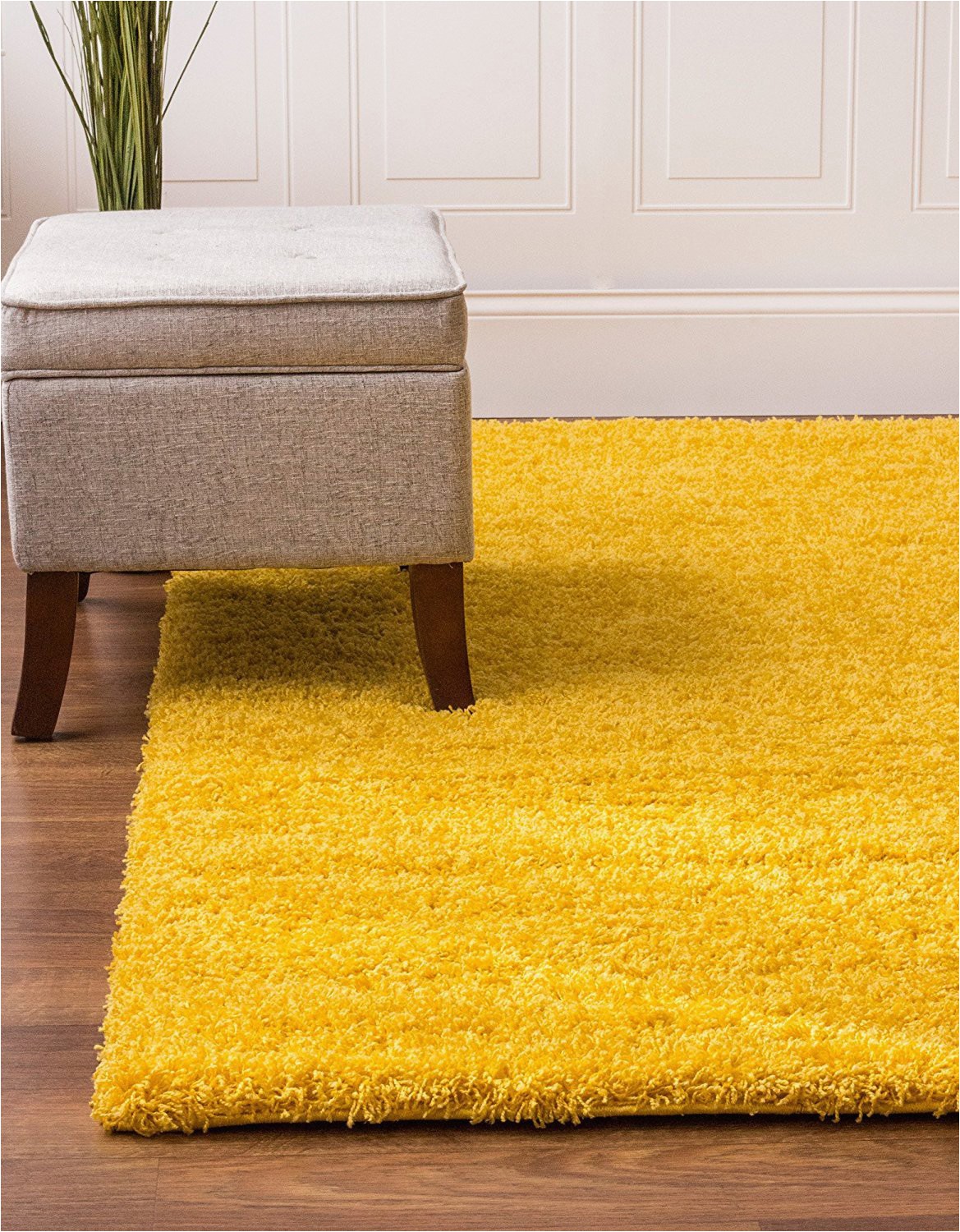 Large Thick soft area Rugs Bravich Rugmasters Yellow Mustard Rug 5 Cm Thick Shag Pile soft Shaggy area Rugs Modern Carpet Living Room Bedroom…