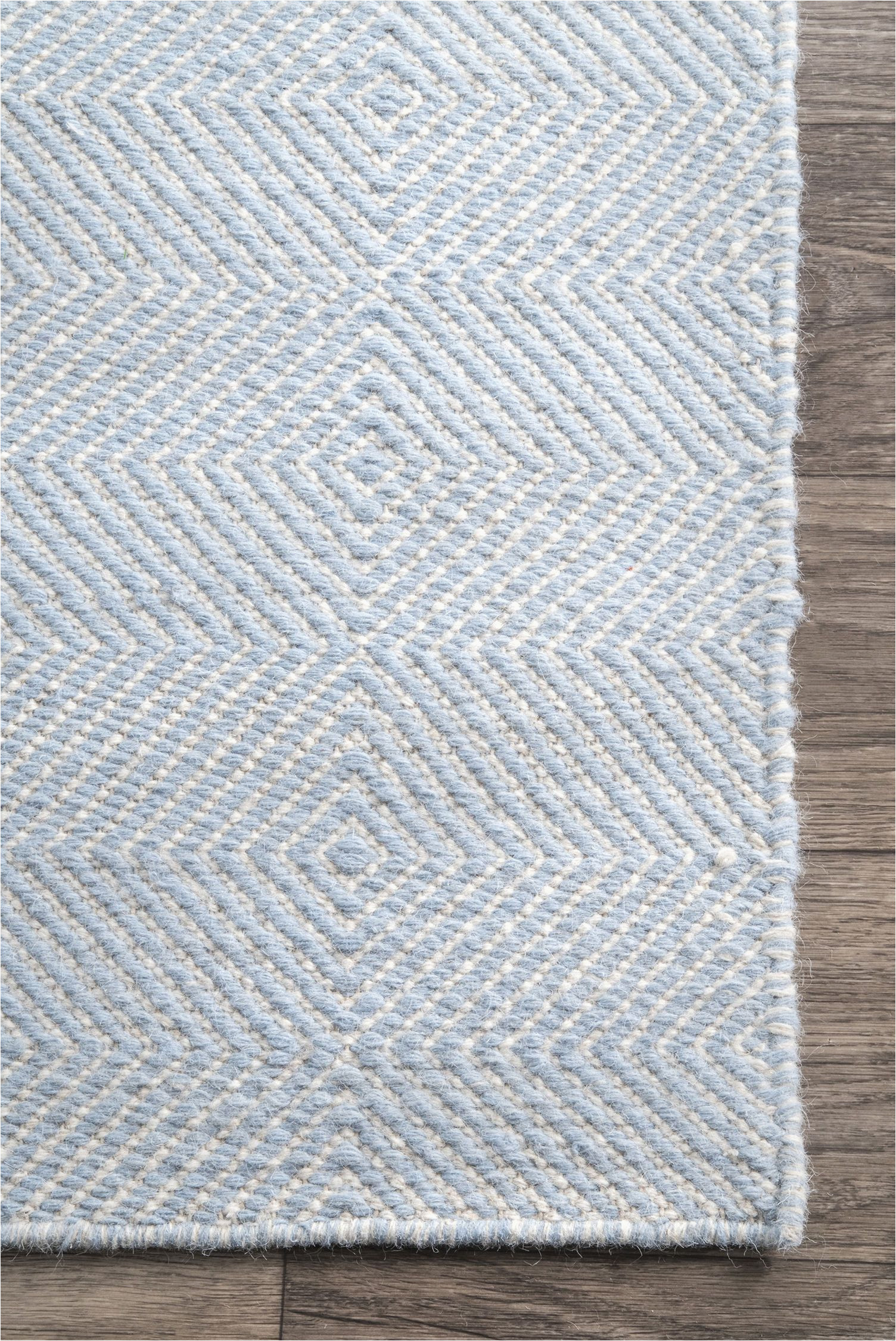 Light Blue Nursery Rug Hand Woven Ago Rug Color Light Blue Size 76 X 96