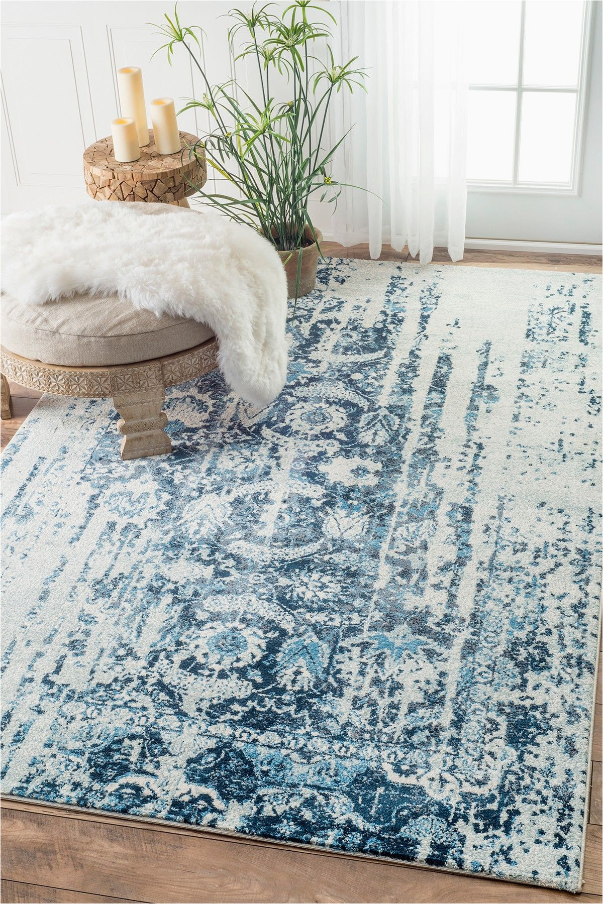 Living Spaces Blue Rug Incredible Large Modern Distressed Look Rug Perfect for