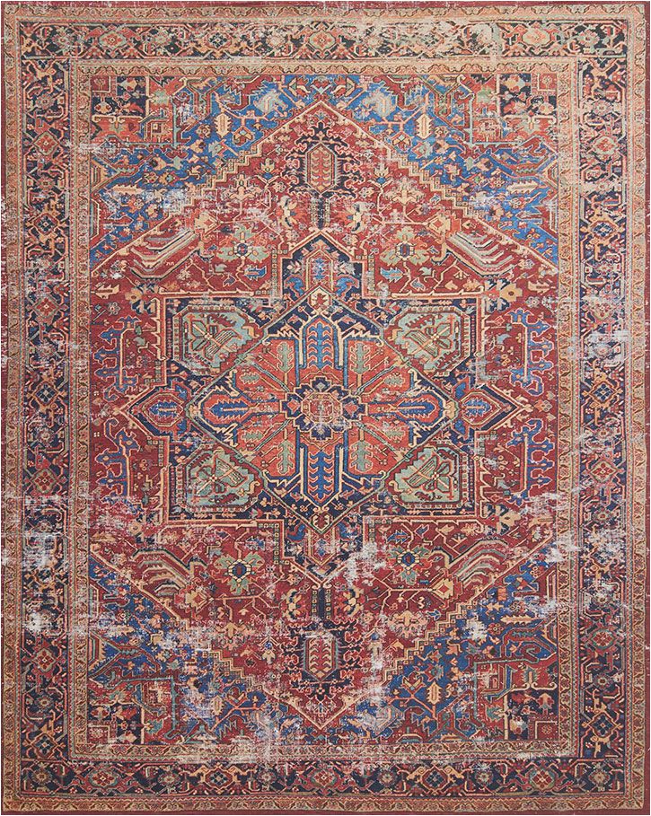 Lucca Red Blue Rug Lucca Lf 09 Red Blue area Rug Magnolia Home by Joanna