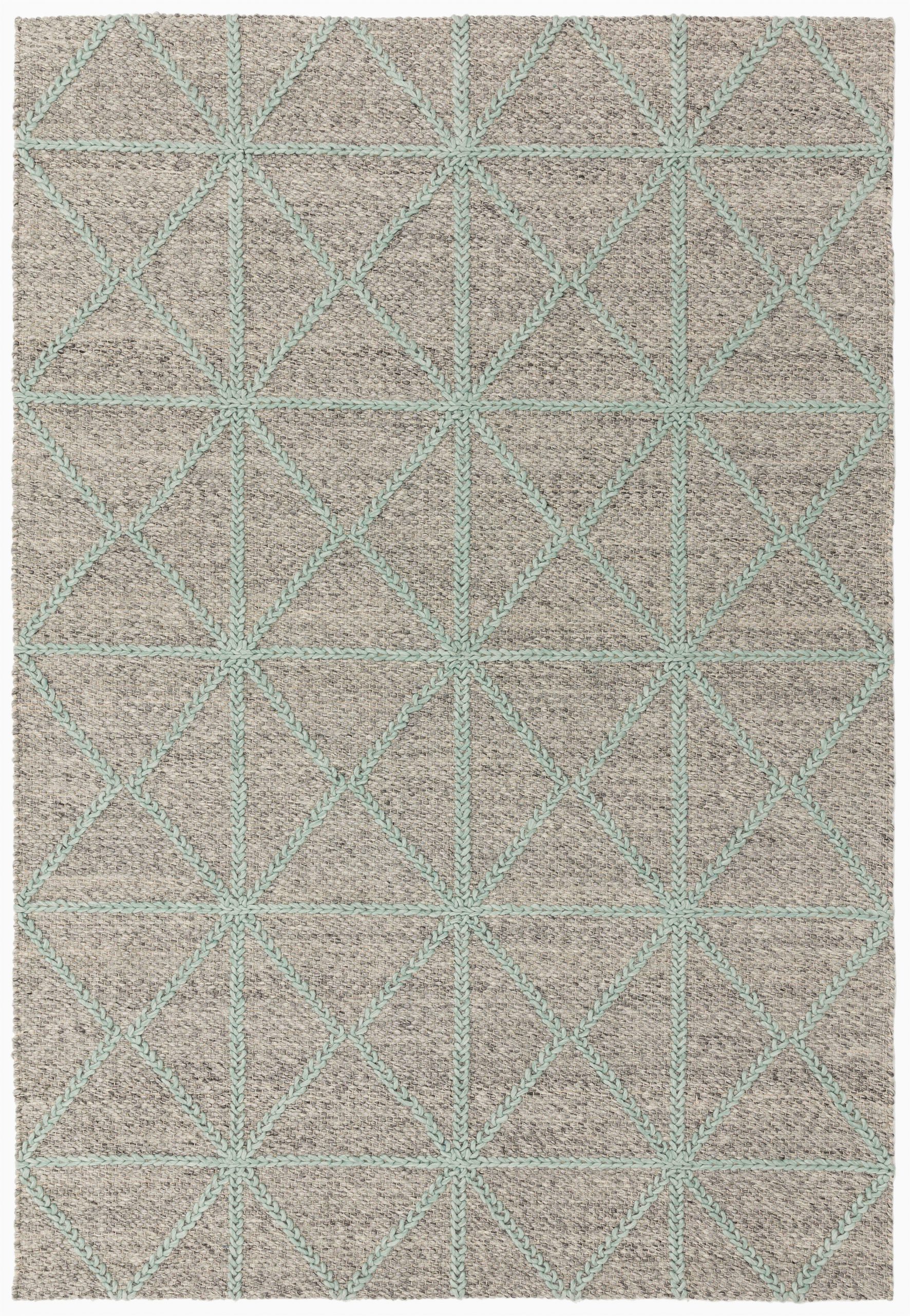 Mint Green and Brown area Rug Prism Mint Geometric Rug