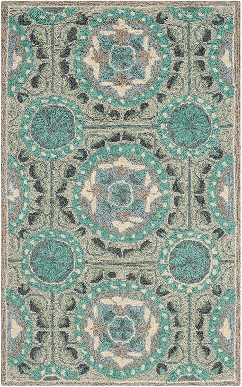 Mint Green and Brown area Rug Safavieh Four Seasons Collection Frs485d Hand Hooked area Rug 2 6" X 4 Mint Aqua