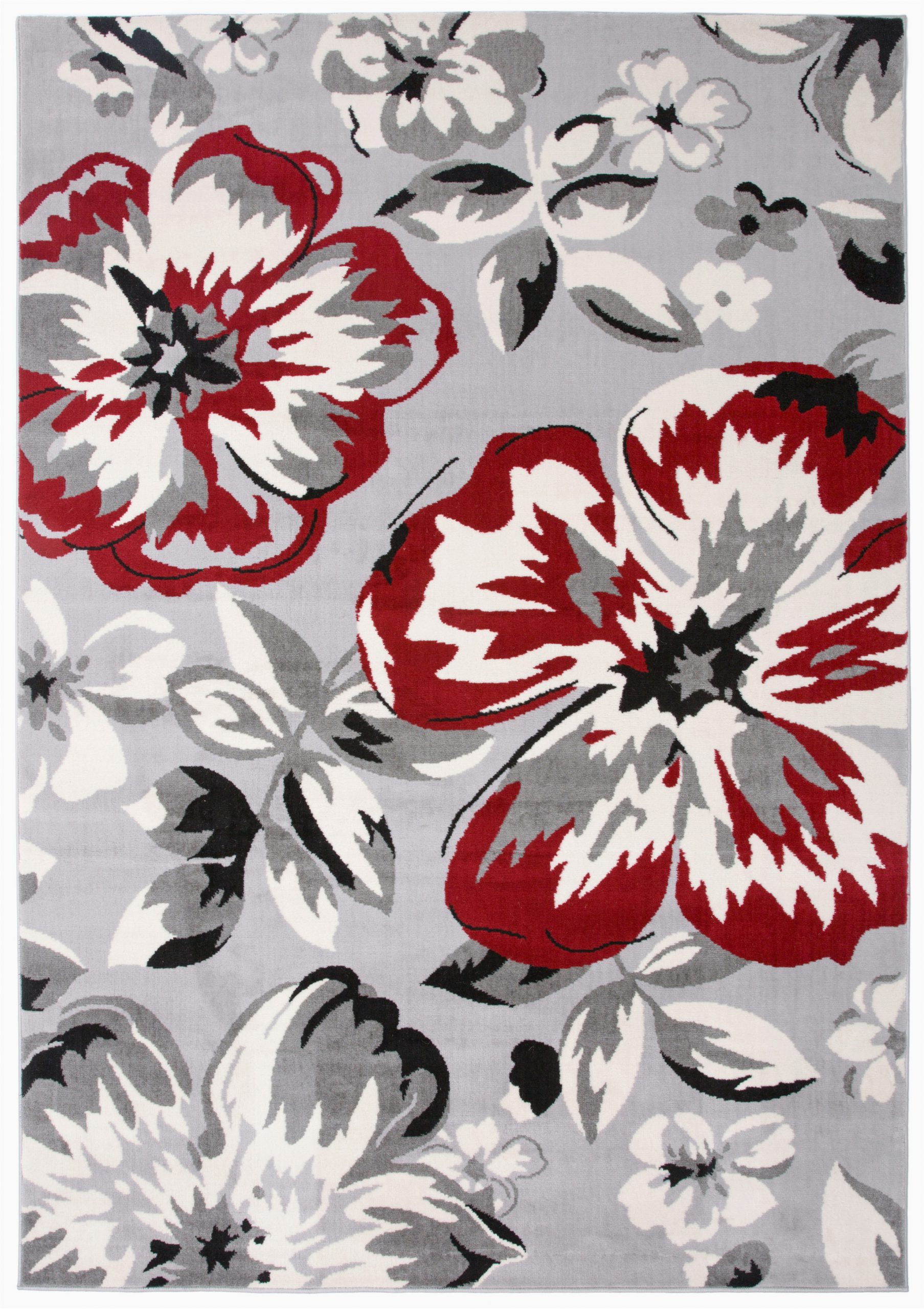 Modern Floral Circles area Rug Modern Floral Circles Red 5 X 7 Indoor area Rug