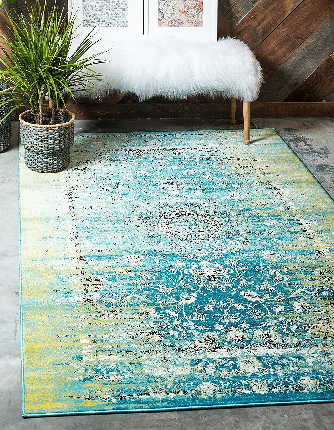 Mohawk Imperial Bath Rug Unique Loom Imperial Collection Modern Traditional Vintage Distressed Blue area Rug 2 0 X 3 0