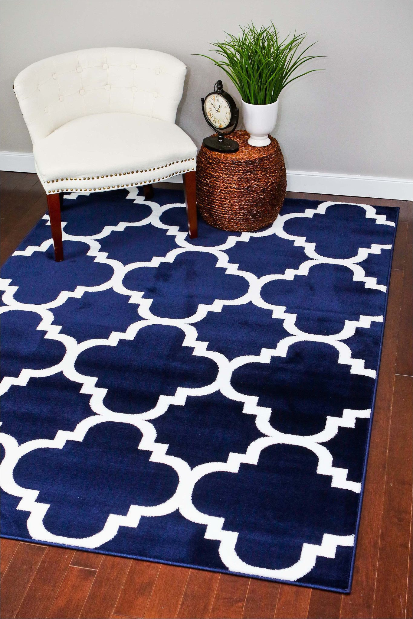 Navy Blue and Brown area Rug 4518 Navy Blue