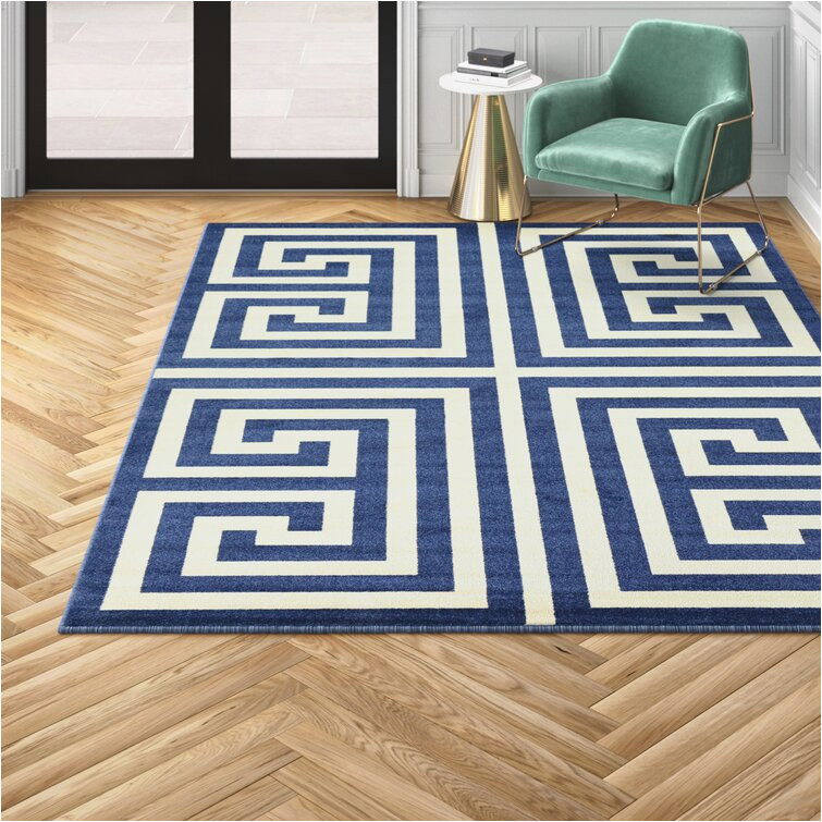 Navy Blue and Cream Rug tobiah Geometric Cream/navy Blue area Rug