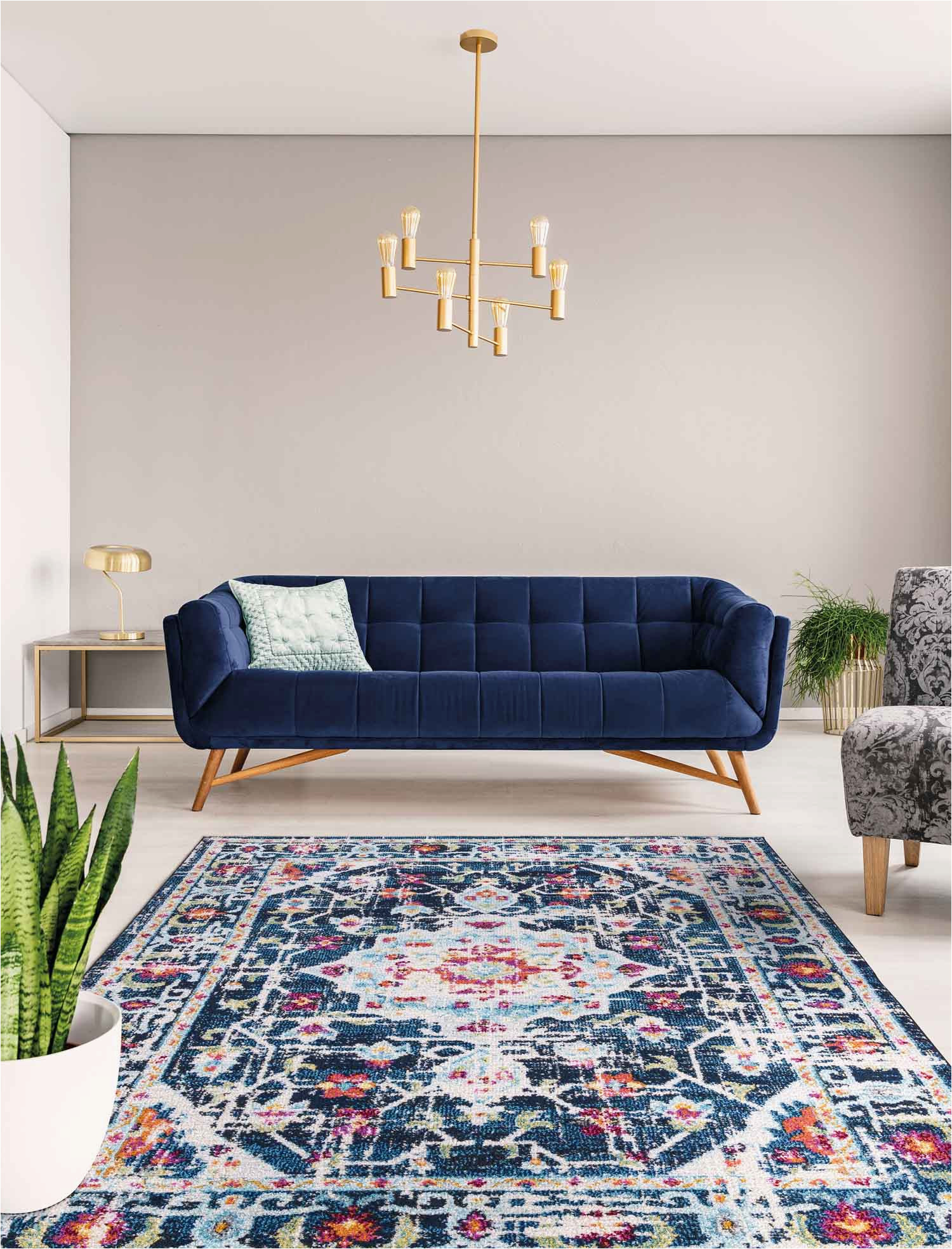 Navy Blue Dining Room Rug Mod Arte Jewel Collection area Rug Transitional Contemporary Style Medallion Distressed soft Plush Navy Blue Living Room Bedroom