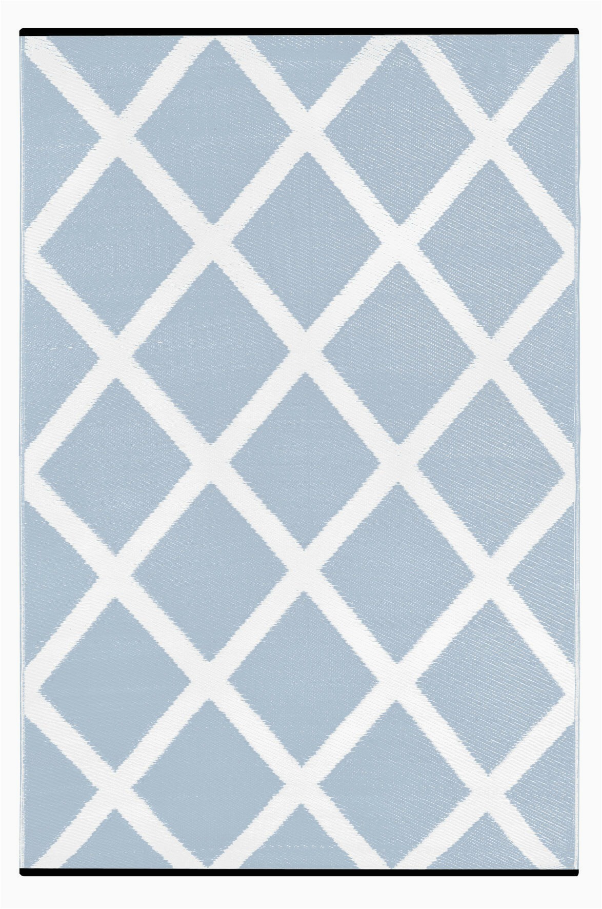 Outdoor Blue and White Rug Lightweight Reversible Diamond Light Blue White Indoor Outdoor area Rug