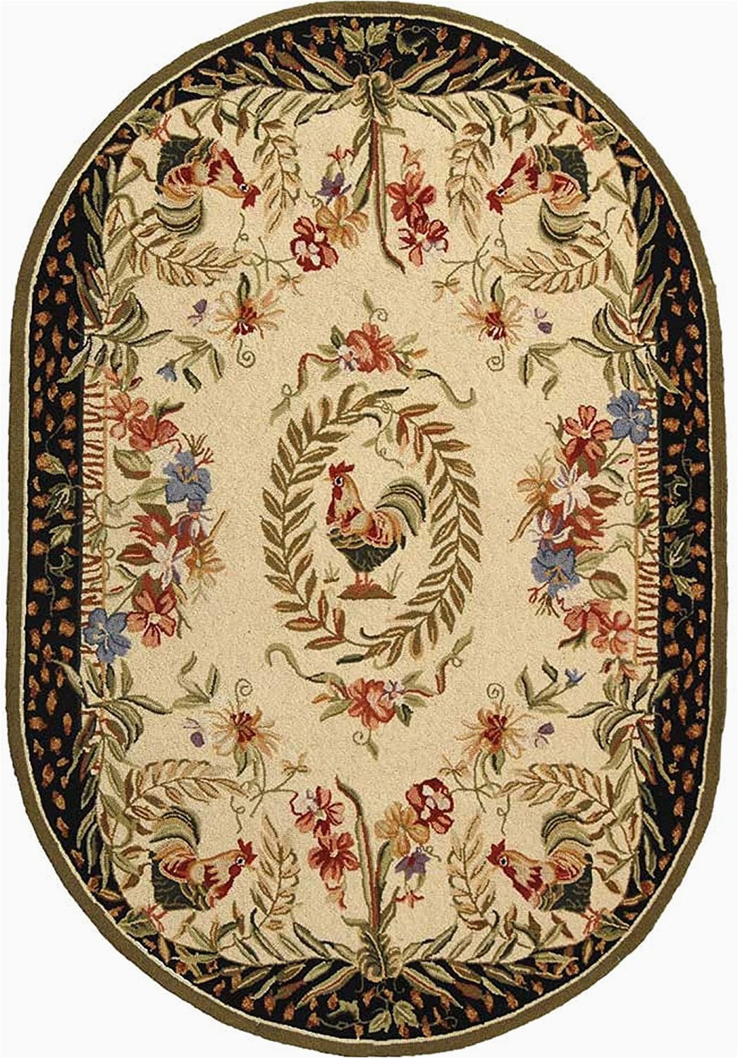 Oval area Rugs Near Me Safavieh Chelsea Collection Hk92a Hand Hooked Cream and Black Premium Wool Oval area Rug 4 6" X 6 6" Oval