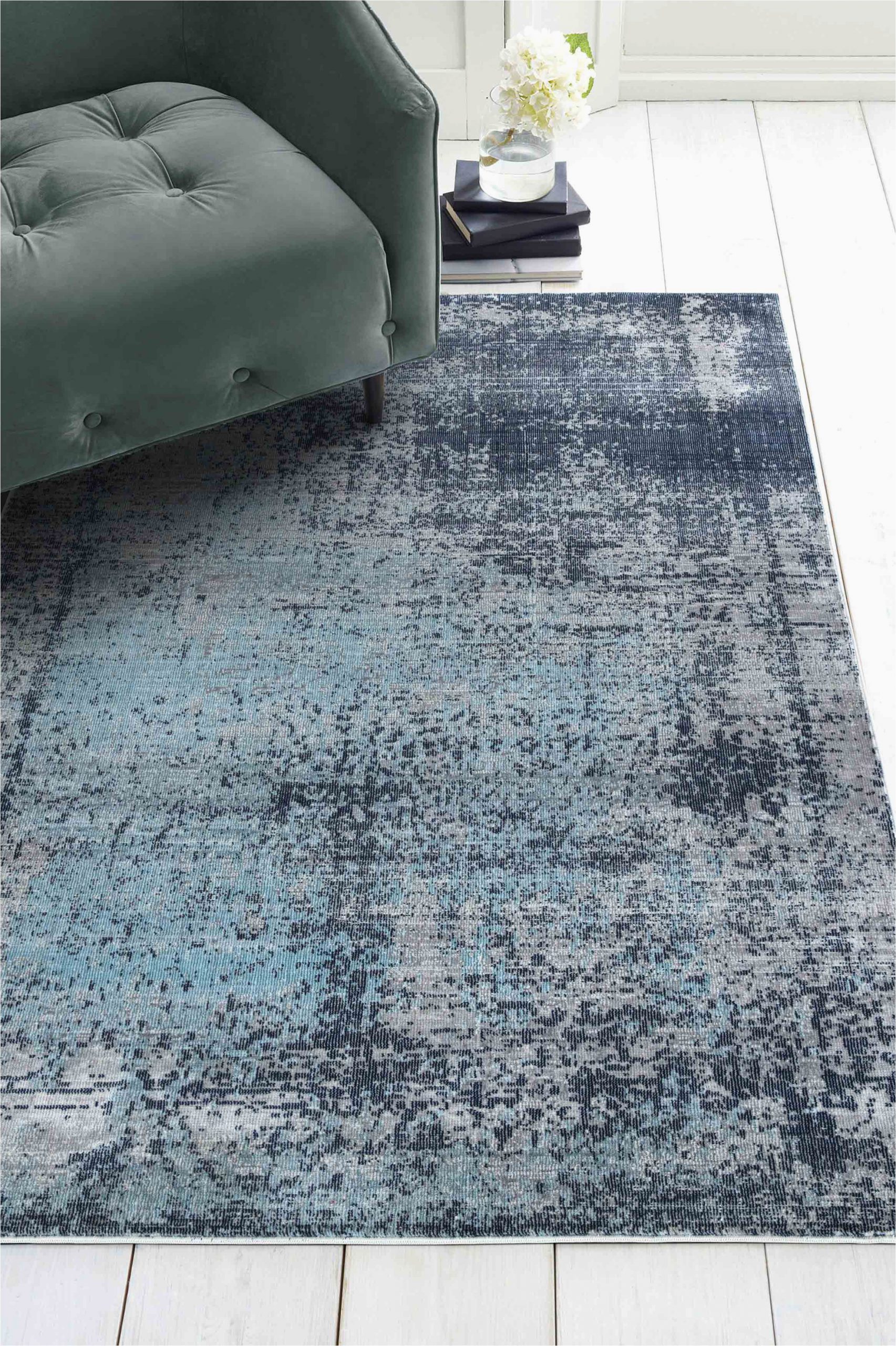 Plush Navy Blue Rug Mod Arte Mirage Collection area Rug Modern & Contemporary Style Abstract soft & Plush Navy Blue Gray