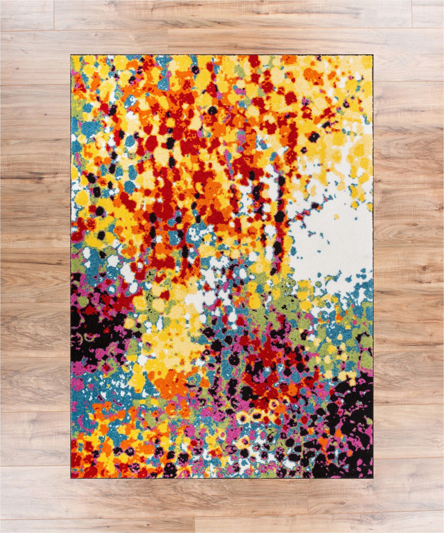 Red and Blue Modern Rug Impasto Multi Geometric Red Yellow Blue Modern Abstract Painting area Rug