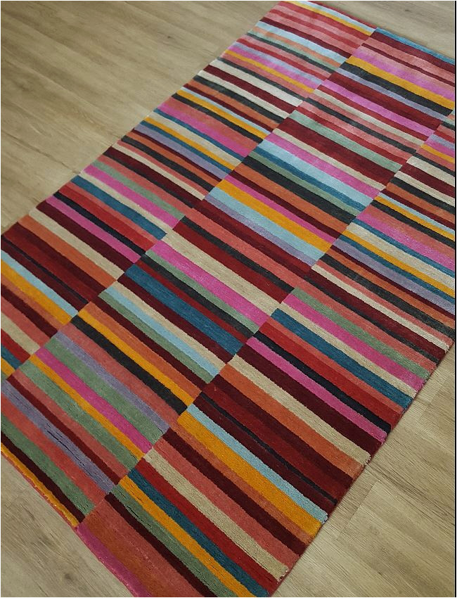 Red and Blue Striped Rug Multicoloured Striped Rug On Sale Only A199 Free Delivery