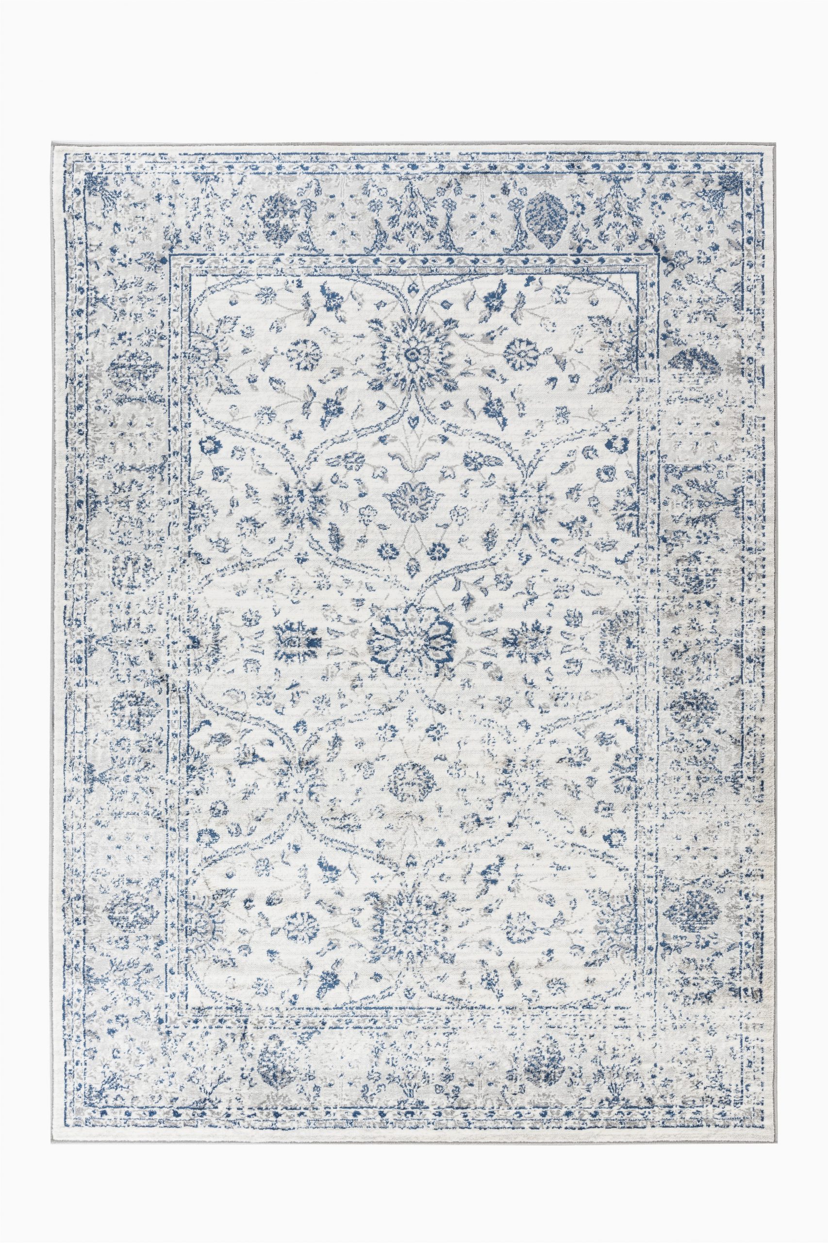 Rug White and Blue Hampton Collection Traditional White Blue area Rug Walmart