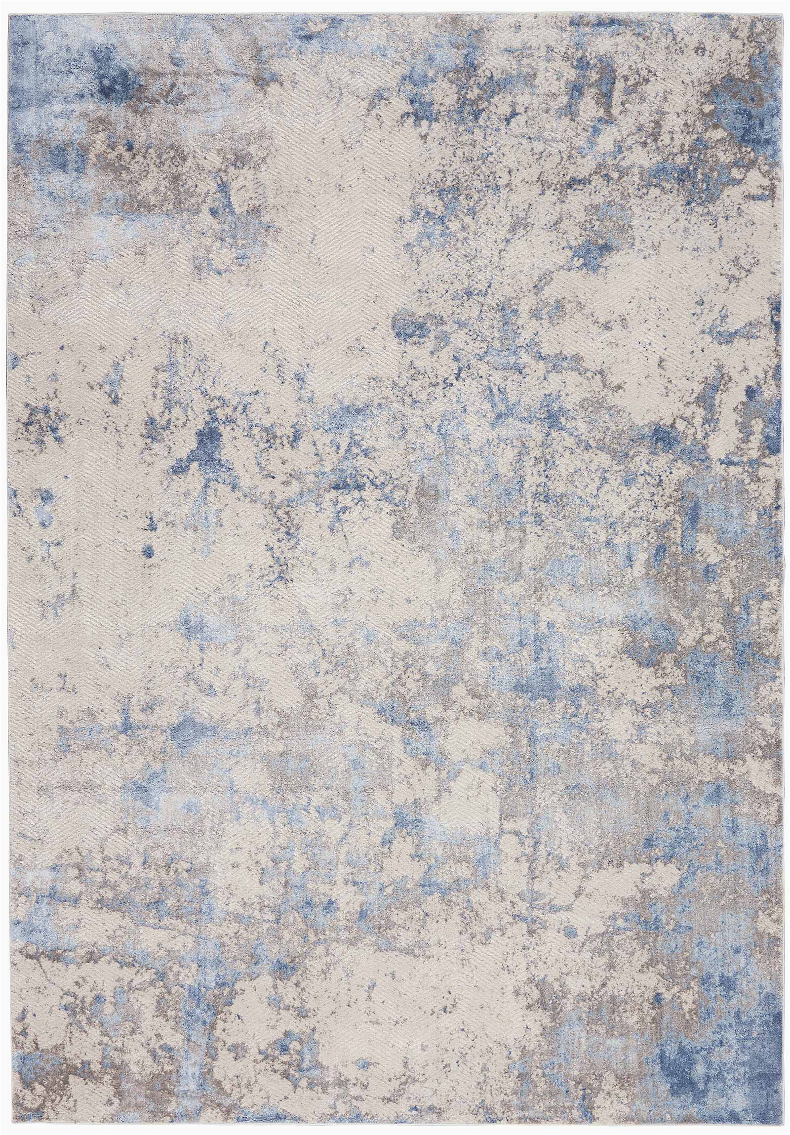 Rugs Blue and Gray Nourison Silky Textures Sly04 Blue Ivory Grey