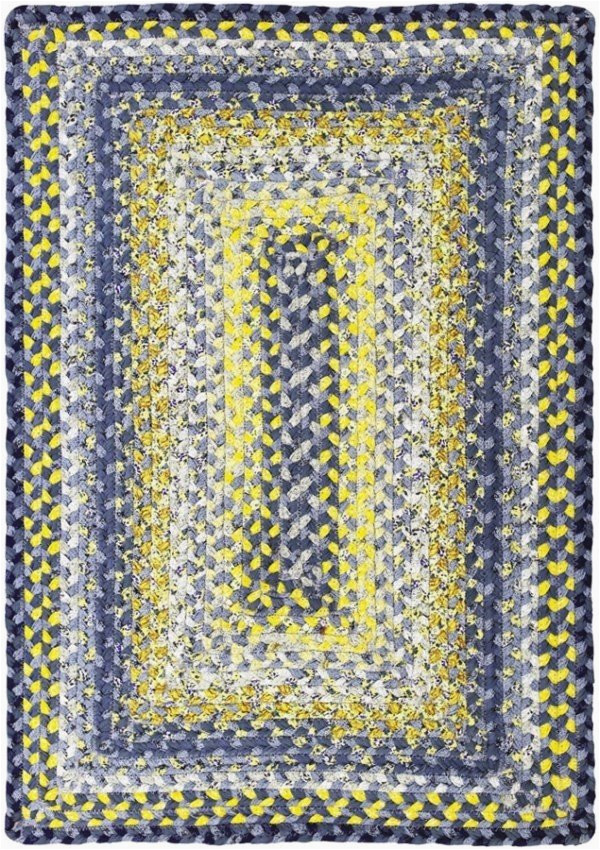 Rugs Yellow and Blue Homespice Cotton Braids Rectangle Sunflowers area Rugs