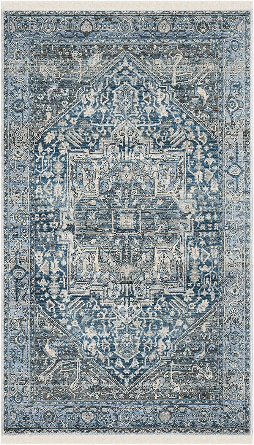 Safavieh Vintage Persian Rug Grey Blue Safavieh Vintage Persian Collection Charcoal and Blue Polyester area Rug 3 X 5