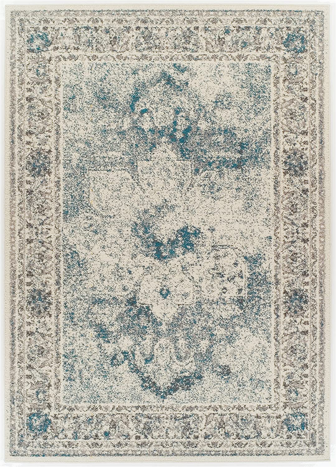 Small Blue area Rugs Traditional Distressed area Rugs 2×3 Door Mat Indoor Blue Small Rugs for Bedrooms and Bathroom