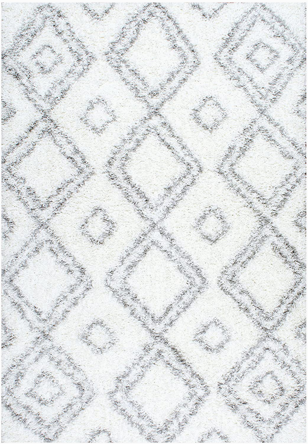 Soft and Plush area Rugs Cozy soft and Plush Moroccan White Shag area Rugs 5 Feet by 8 Feet 5 X 8