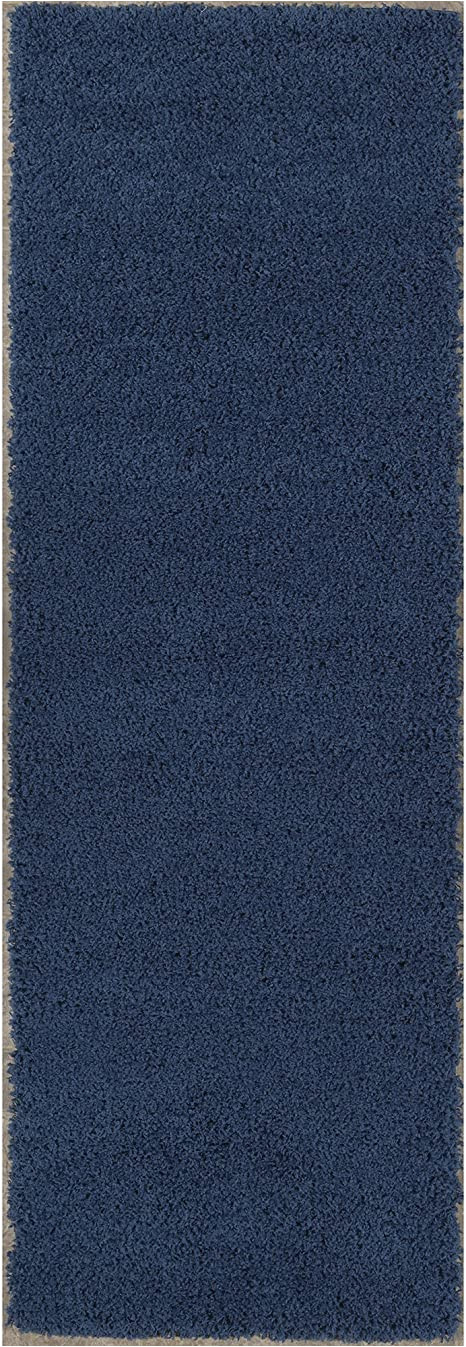 Solid Blue Runner Rug Sweethome Stores Cozy Collection Plush Luxurious solid Navy solid Design 27 X 76 Shag Runner Rug Kitchen Hallway Rug