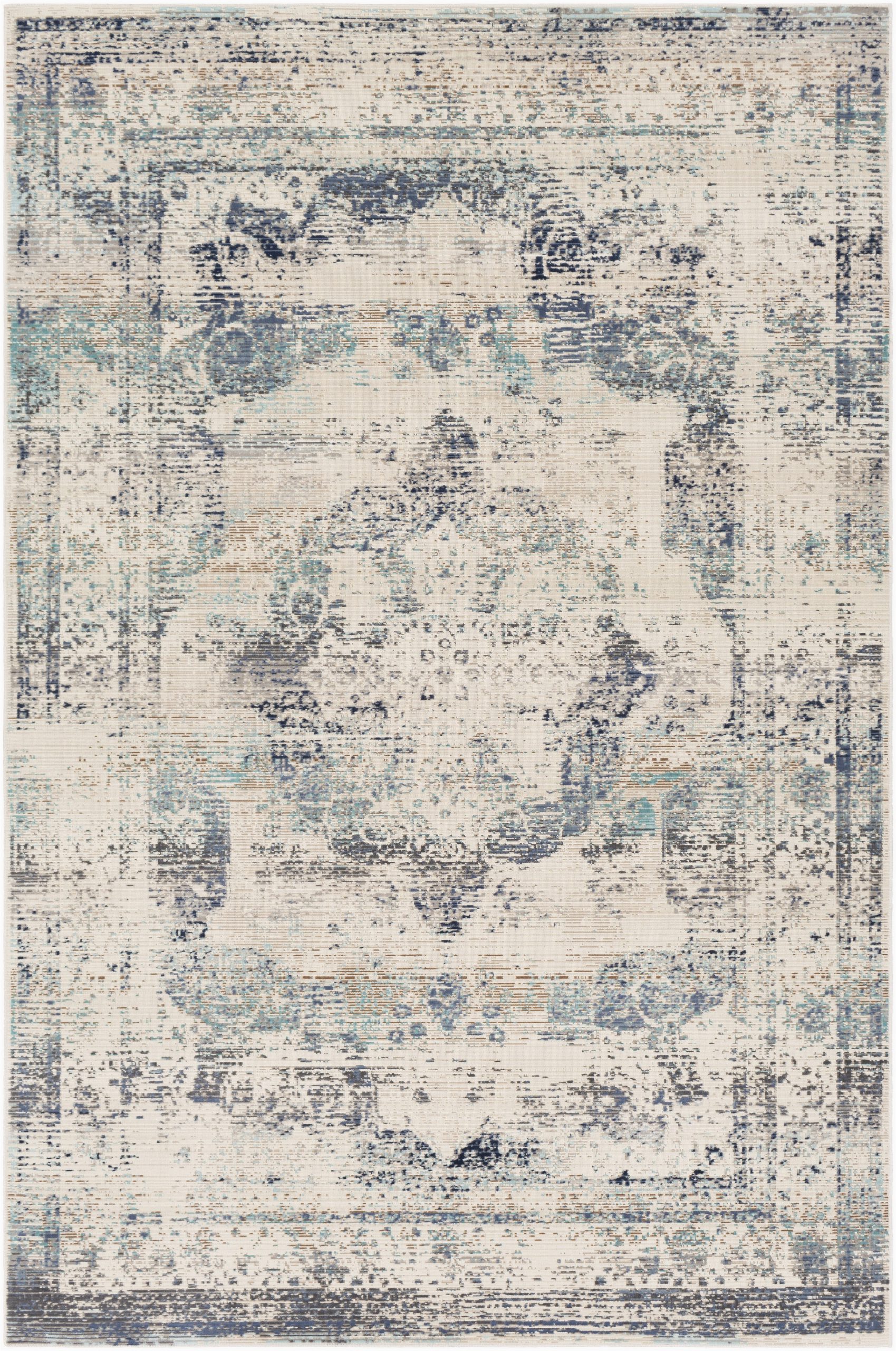 Taupe and Blue Rug Amandeep Distressed Taupe Gray Blue area Rug
