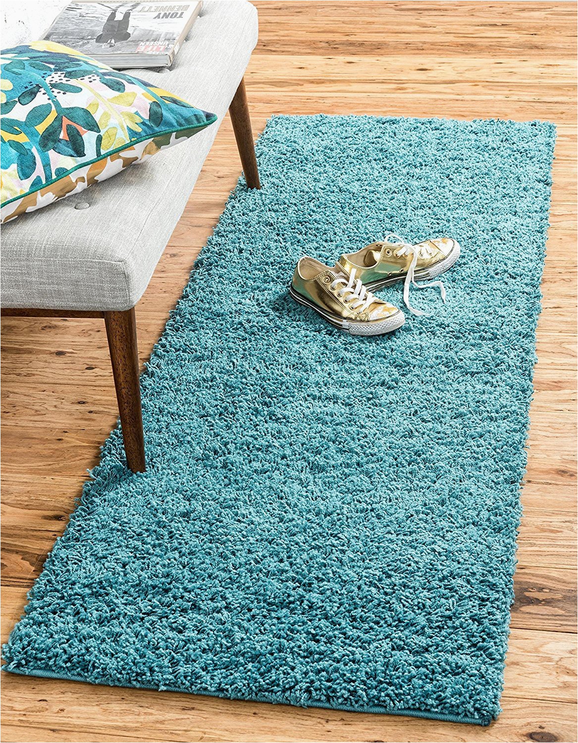 Teal Blue Shaggy Rug Bravich Rugmasters Teal Blue Runner Rug 5 Cm Thick Shag Pile soft Shaggy area Rugs Modern Carpet Living Room Bedroom Mats 60 X 230 Cm 2 3 X 8 0