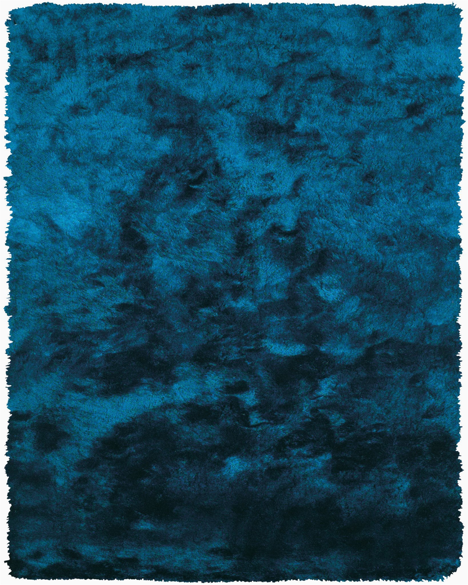 Teal Blue Shaggy Rug Plush Collection Art Silk Shag area Rug In Teal – Burke Decor
