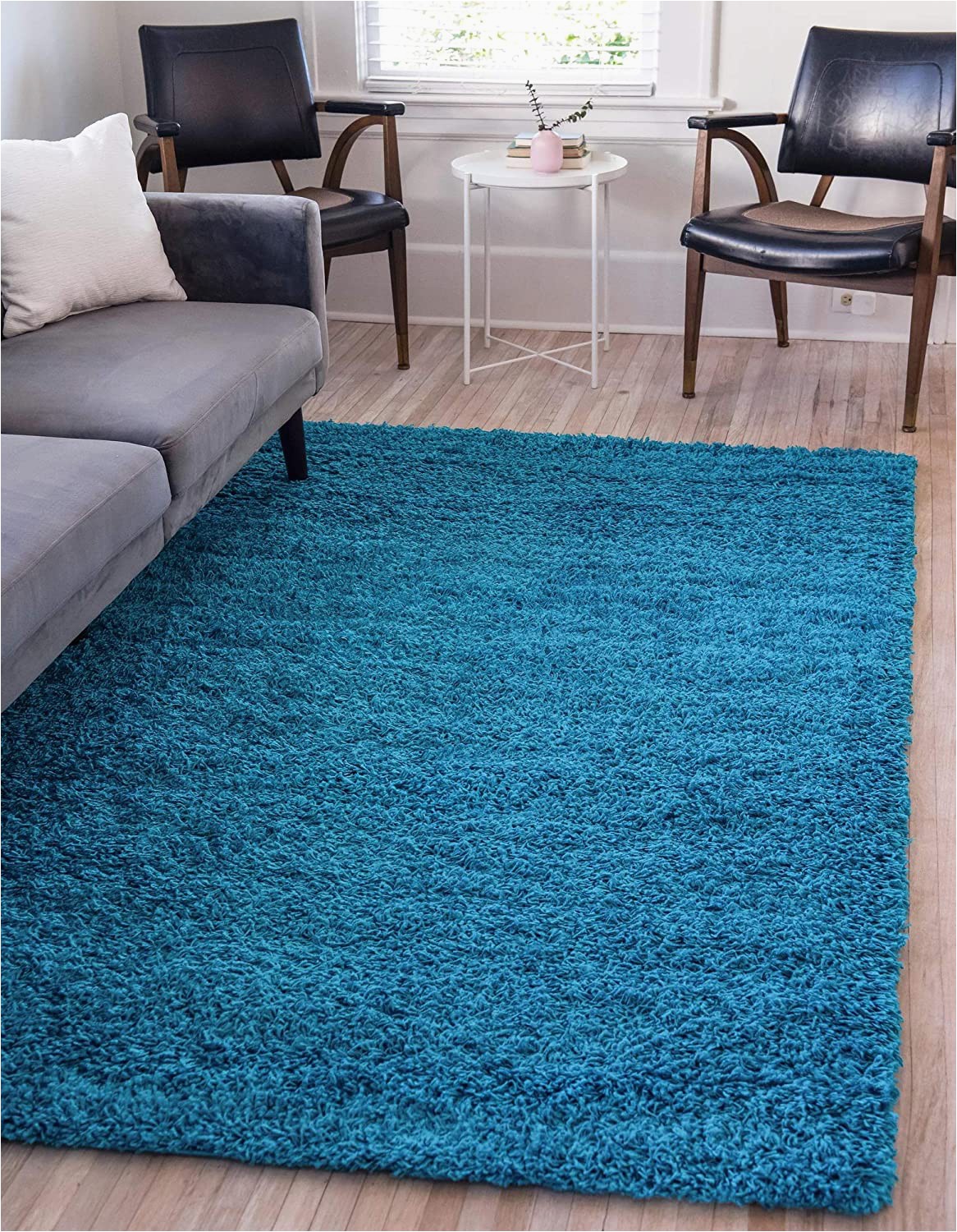 Unique Loom solid Shag area Rug Unique Loom solo solid Shag Collection Modern Plush Turquoise area Rug 4 0 X 6 0