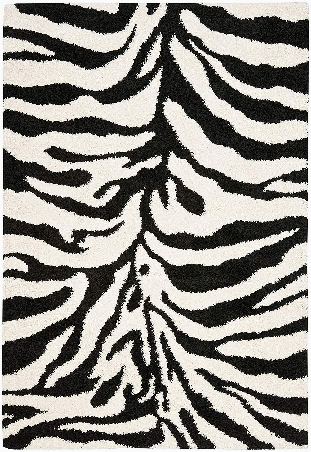 Zebra Print area Rug 8×10 Safavieh Zebra Shag Collection Sg452 1290 Ivory and Black