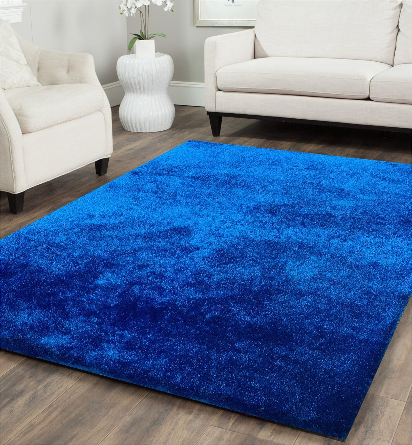 5 X 7 Blue Rug Amazing Rugs Fuzzy Shaggy 5 X 7 Frieze Electro Blue Indoor solid area Rug