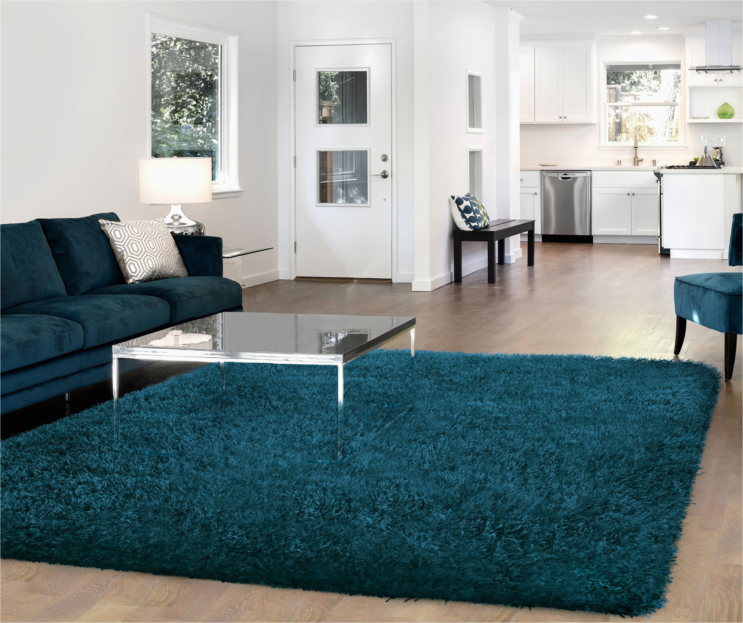 8 Ft X 10 Ft area Rugs Vista Living Claudia Shag area Rug 8ft. X 10ft., Teal