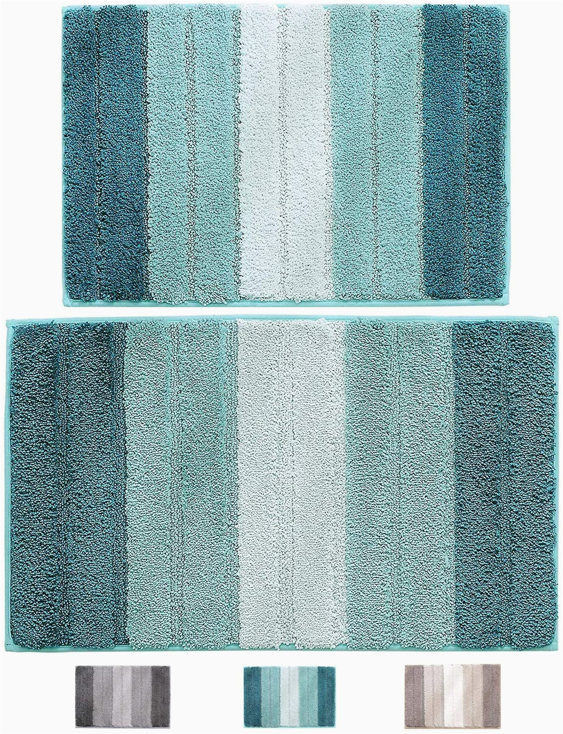 Bath Rugs that Absorb Water Wovwvool Bathroom Rugs Plush Mat Polyester Microfiber Non Slipsoftabsorbent and Machine 20a32 and 18a26 Aqua Greeni¼