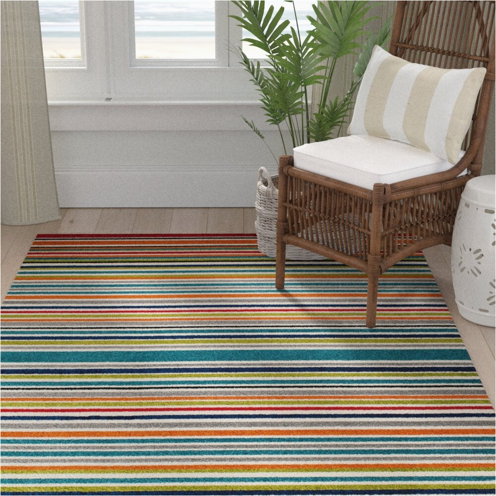 Best Outdoor Rugs for Pool area Strathaven Striped Turquoise Indoor / Outdoor area Rug