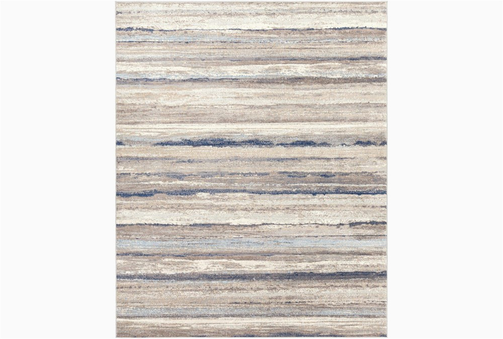 Blue and Taupe Rug 7’8″x10′ Rug-blue & Taupe Muted Stripes Living Spaces