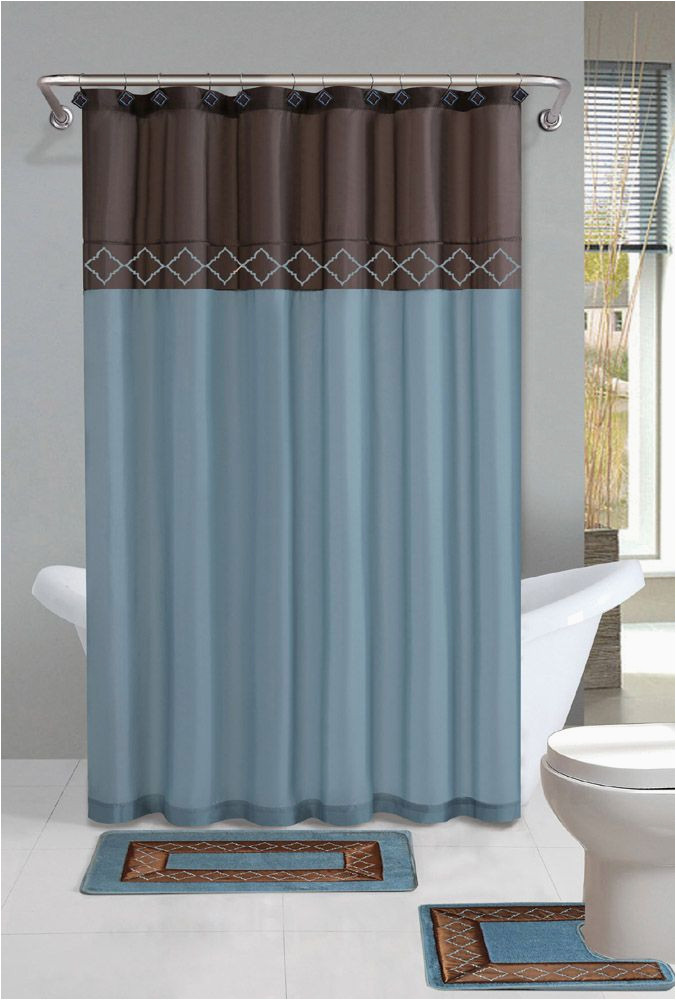 Blue Bath Rug Sets Rugs Bathroom Bath Shower Curtain and Bath Rug Set