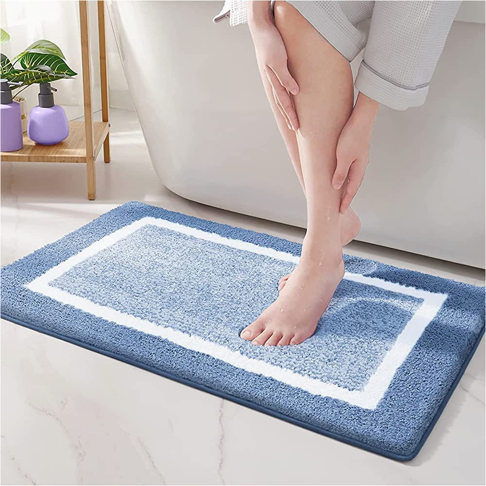 Blue Bathroom Rugs Amazon Color G Bathroom Rug Mat, Ultra soft and Water Absorbent Bath Rug, Bath Carpet, Machine Wash/dry, for Tub, Shower, and Bath Room (16″x24″,blue and …