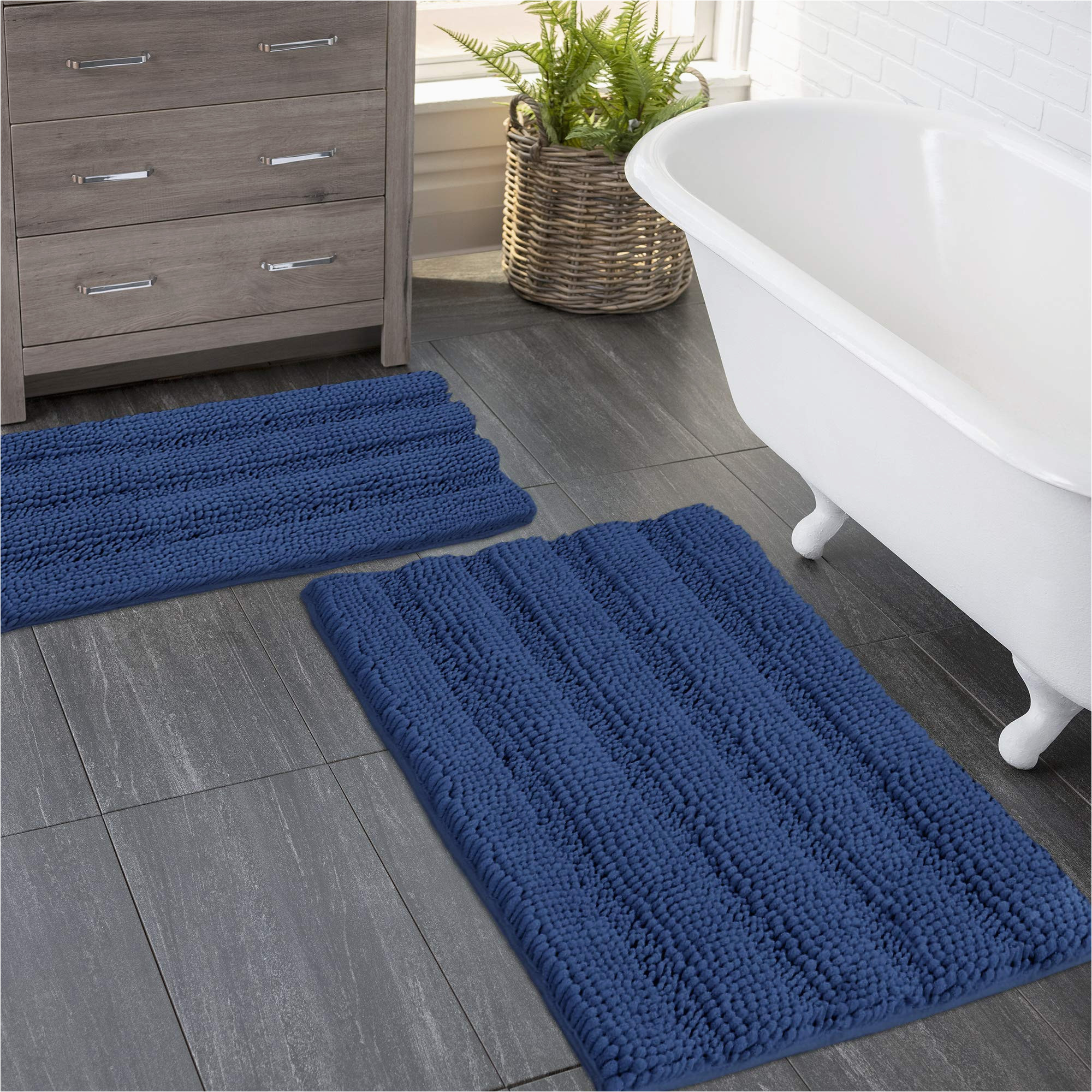 Blue Bathroom Rugs Amazon Zebrux Blue Bathroom Rugs, Bath Mats for Bathroom Extra soft and Absorbent – Striped Bath Rugs Set for Indoor/kitchen