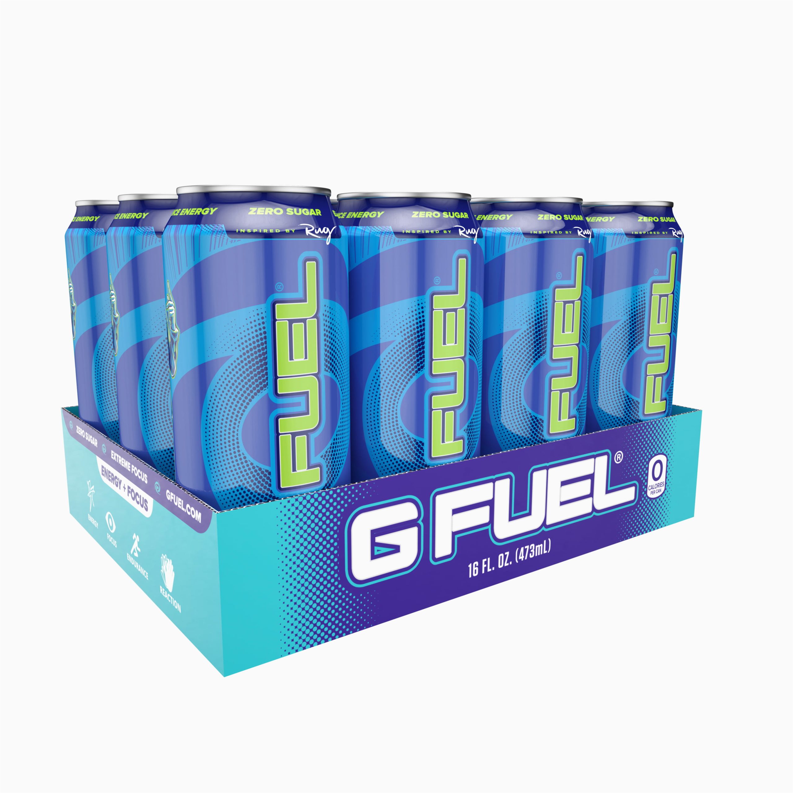 Blue Chug Rug Gfuel G Fuel sour Chug Rug Sugar Free Energy & Endurance Drink, 16 Fl Oz, 12 Count