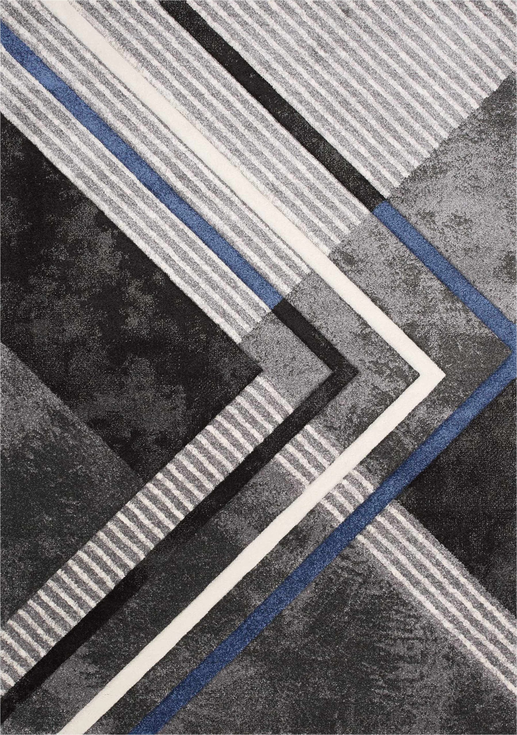 Blue Gray Black Rug soho Grey Black Blue solid Point Rug by Kalora