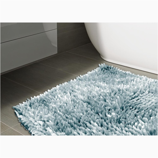 Blue Green Bathroom Rugs Style Selections Anti Microbial 20-in X 30-in Blue Polyester Bath …