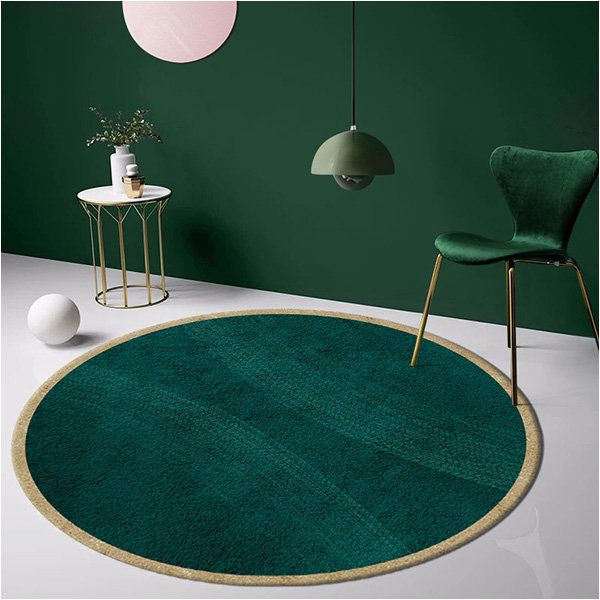 Blue Green Round Rug Modern Round Rug – Blended Fabrics – Blue – Green From Apollo Box