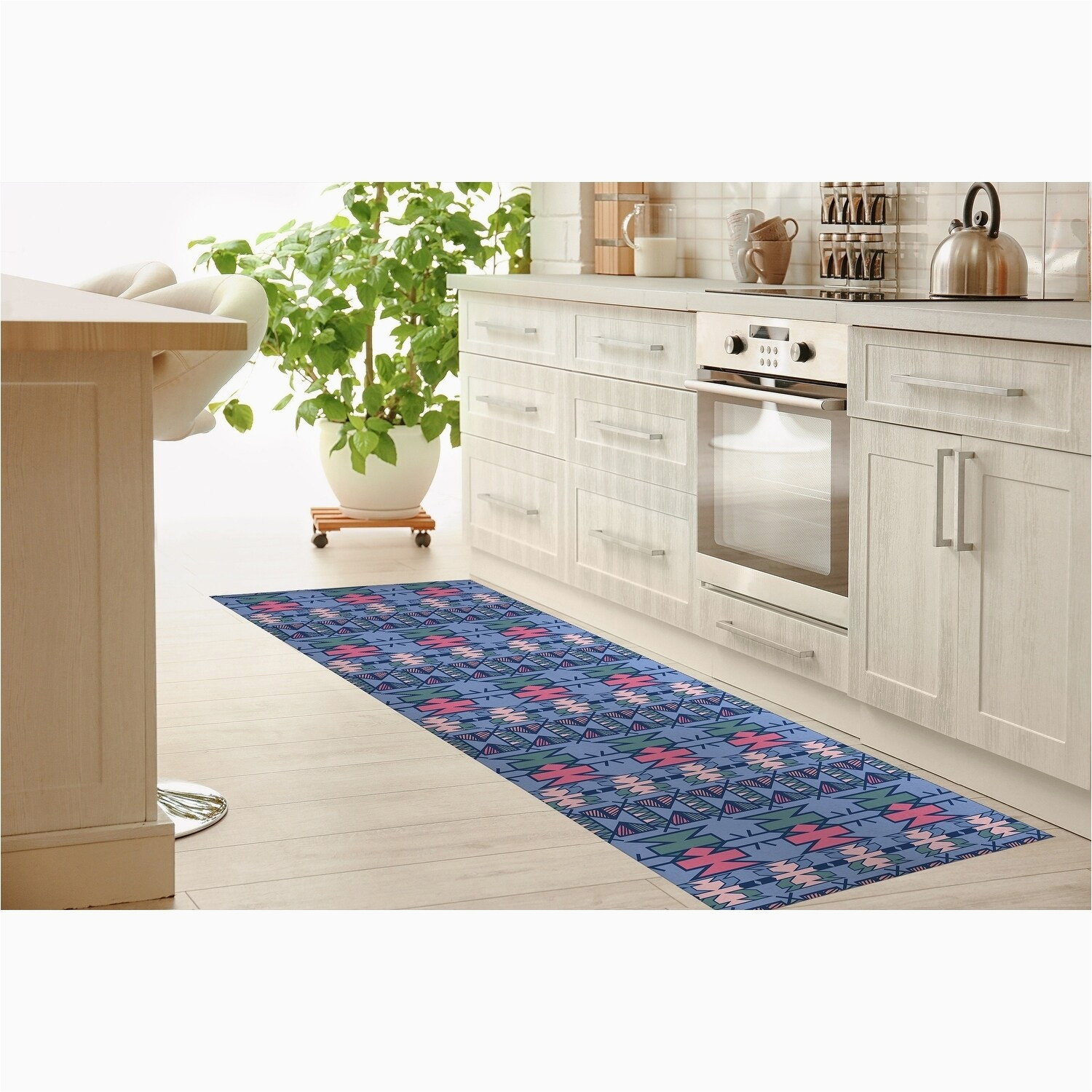 Blue Kitchen Rug Set Kavka Designs Bohemian & Eclectic Indoor Polyester Kitchen Rugs …