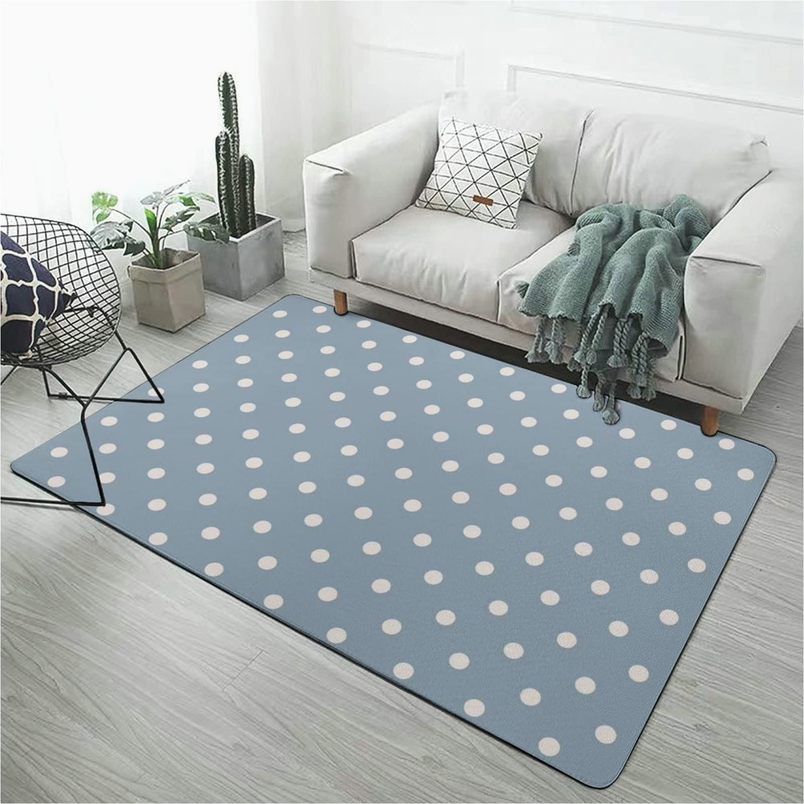 Blue Polka Dot Rug Blue Polka Dot Rug Living Room Carpet area Rugs Modern Home Decor Art Rug Mat soft Non-slip Rug 60x40inch